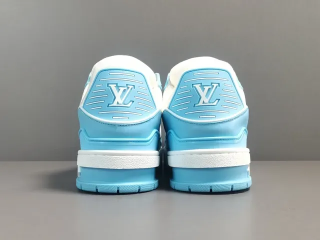 Louis Vuitton LV Trainer Blue White Layered Cage Construction Asymmetrical Strap System Lifestyle Sneakers 13