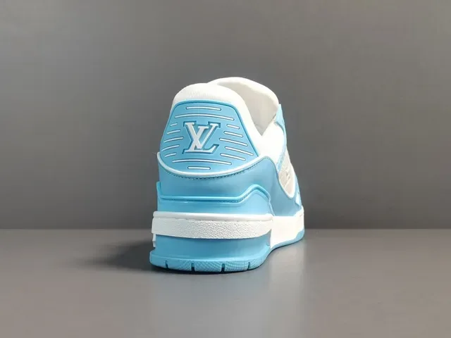 Louis Vuitton LV Trainer Blue White Layered Cage Construction Asymmetrical Strap System Lifestyle Sneakers 18