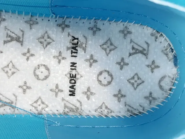 Louis Vuitton LV Trainer Blue White Monochrome Cyan Embossed Monogram Lifestyle Sneakers 2