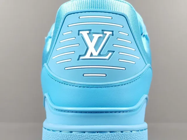 Louis Vuitton LV Trainer Blue White Monochrome Cyan Embossed Monogram Lifestyle Sneakers 6