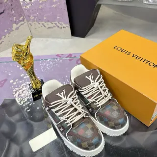 Louis Vuitton LV Trainer Zapatillas lifestyle marrón multicolor a cuadros parte superior monogramada lengüeta