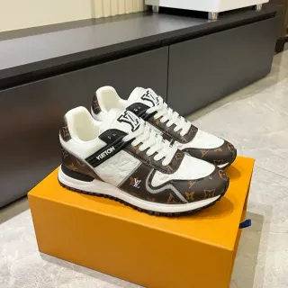 Louis Vuitton LV Trainer Brown White Monogram Canvas Leather Panels Lifestyle Sneakers