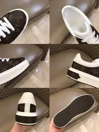 Louis Vuitton LV Trainer Brown White Monogram Canvas Platform Sole Lifestyle Sneakers 2