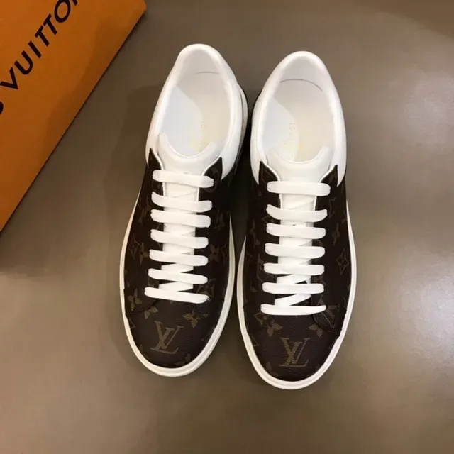 Louis Vuitton LV Trainer Brown White Monogram Canvas Platform Sole Lifestyle Sneakers 6