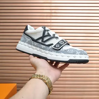 Louis Vuitton LV Trainer Gray Black Monogram Canvas Oversized Logo Lifestyle Sneakers