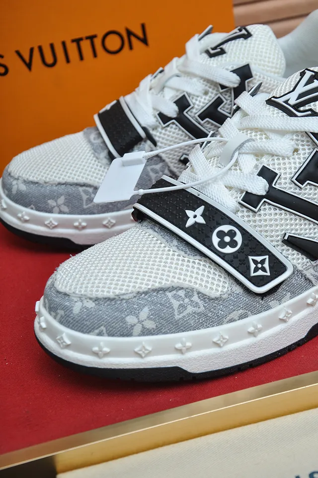 Louis Vuitton LV Trainer Gray Black Monogram Canvas Oversized Logo Lifestyle Sneakers 2