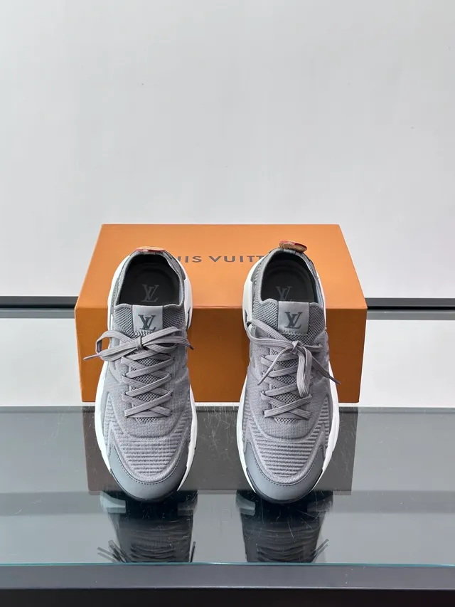 Louis Vuitton LV Trainer Gray Knit Lifestyle Sneakers 4