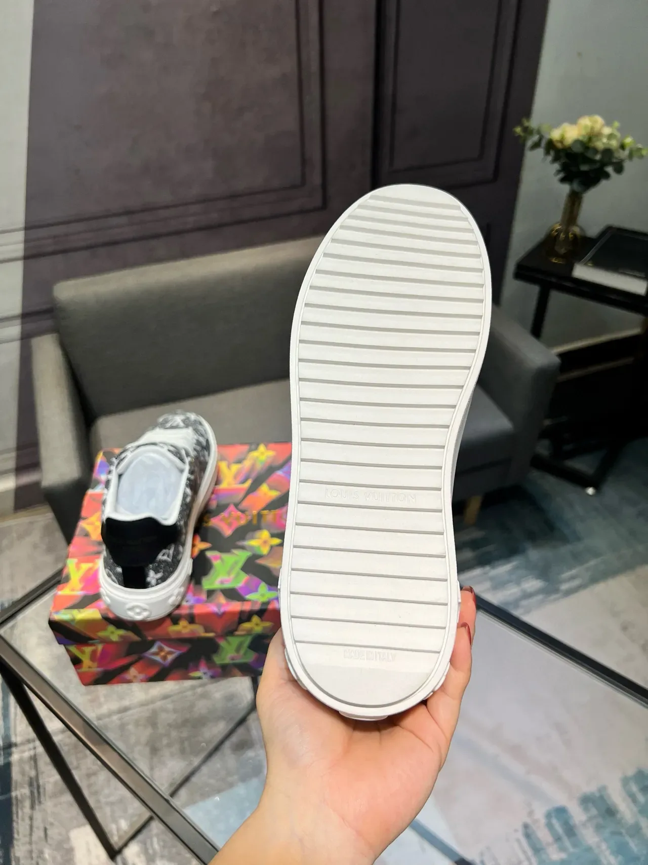 Louis Vuitton LV Trainer Gray White Monogram Canvas Low-Top Lifestyle Sneakers 6