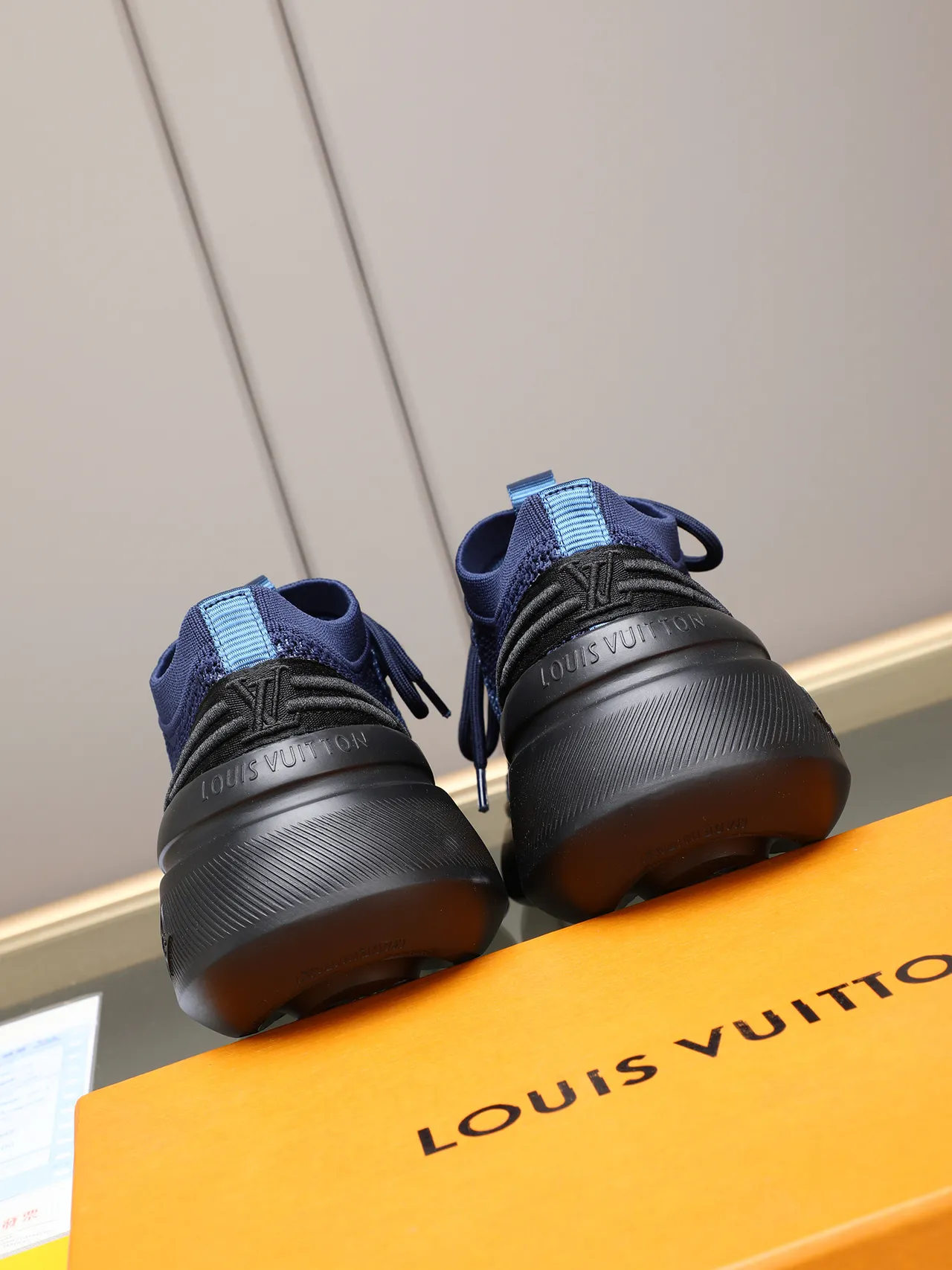 Louis Vuitton LV Trainer Navy Blue Knit Lifestyle Sneakers 3