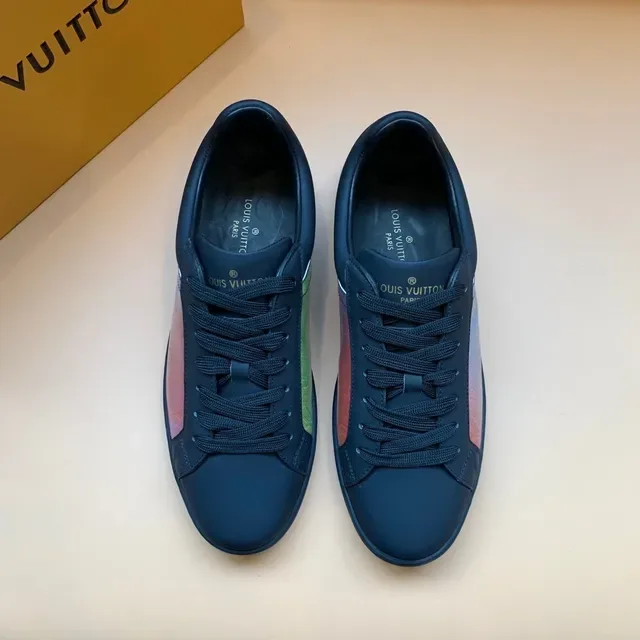 Louis Vuitton LV Trainer Navy Multicolor Low-Top Leather Upper Lifestyle Sneakers 2