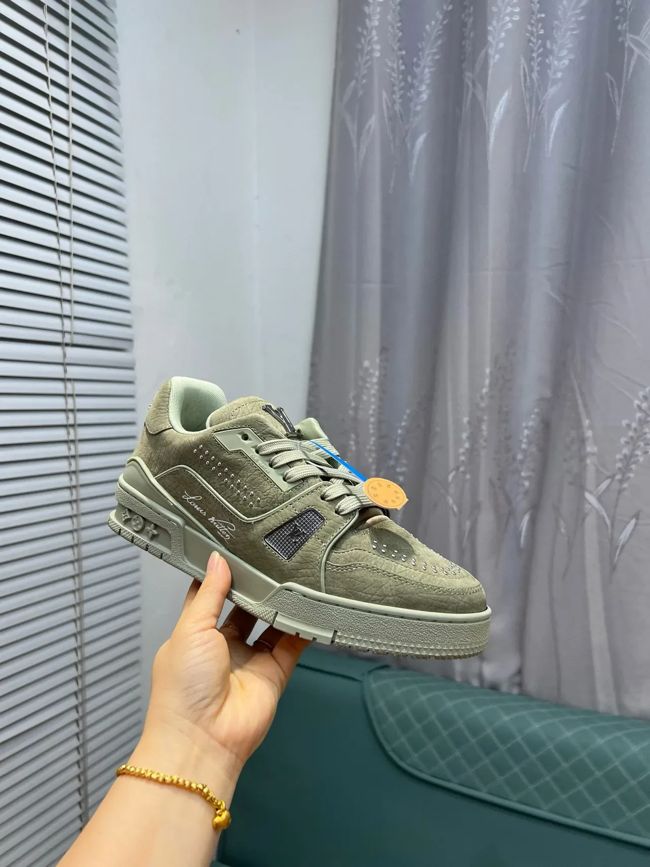 Louis Vuitton LV Trainer Sage Green Lifestyle Sneakers 6
