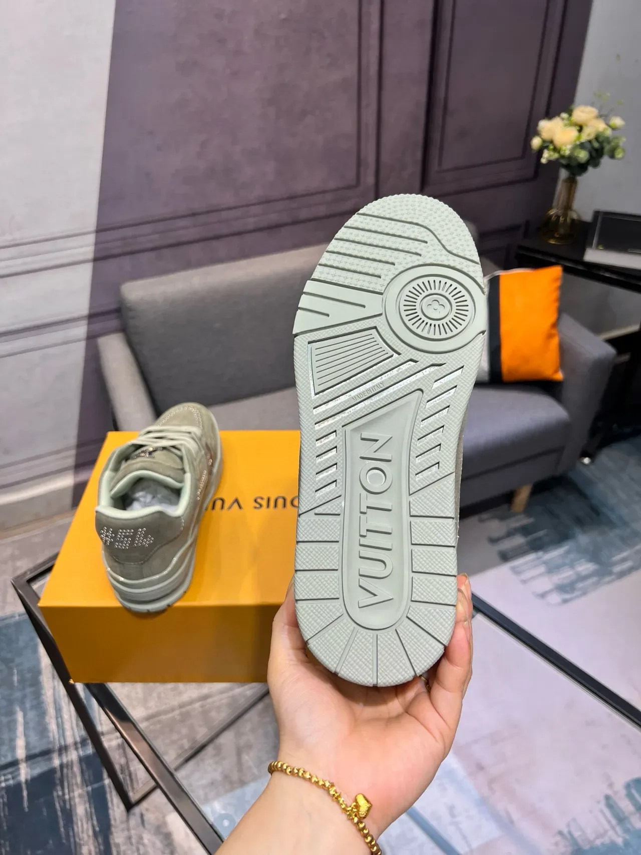 Louis Vuitton LV Trainer Sage Green Lifestyle Sneakers 7