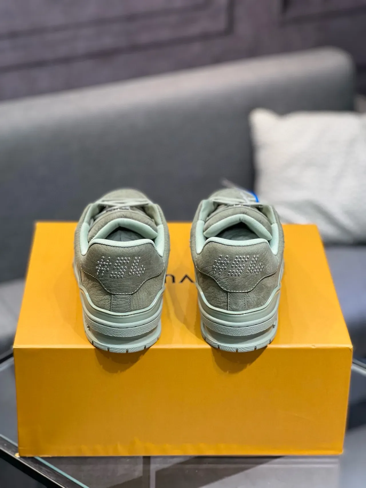 Louis Vuitton LV Trainer Sage Green Lifestyle Sneakers 8
