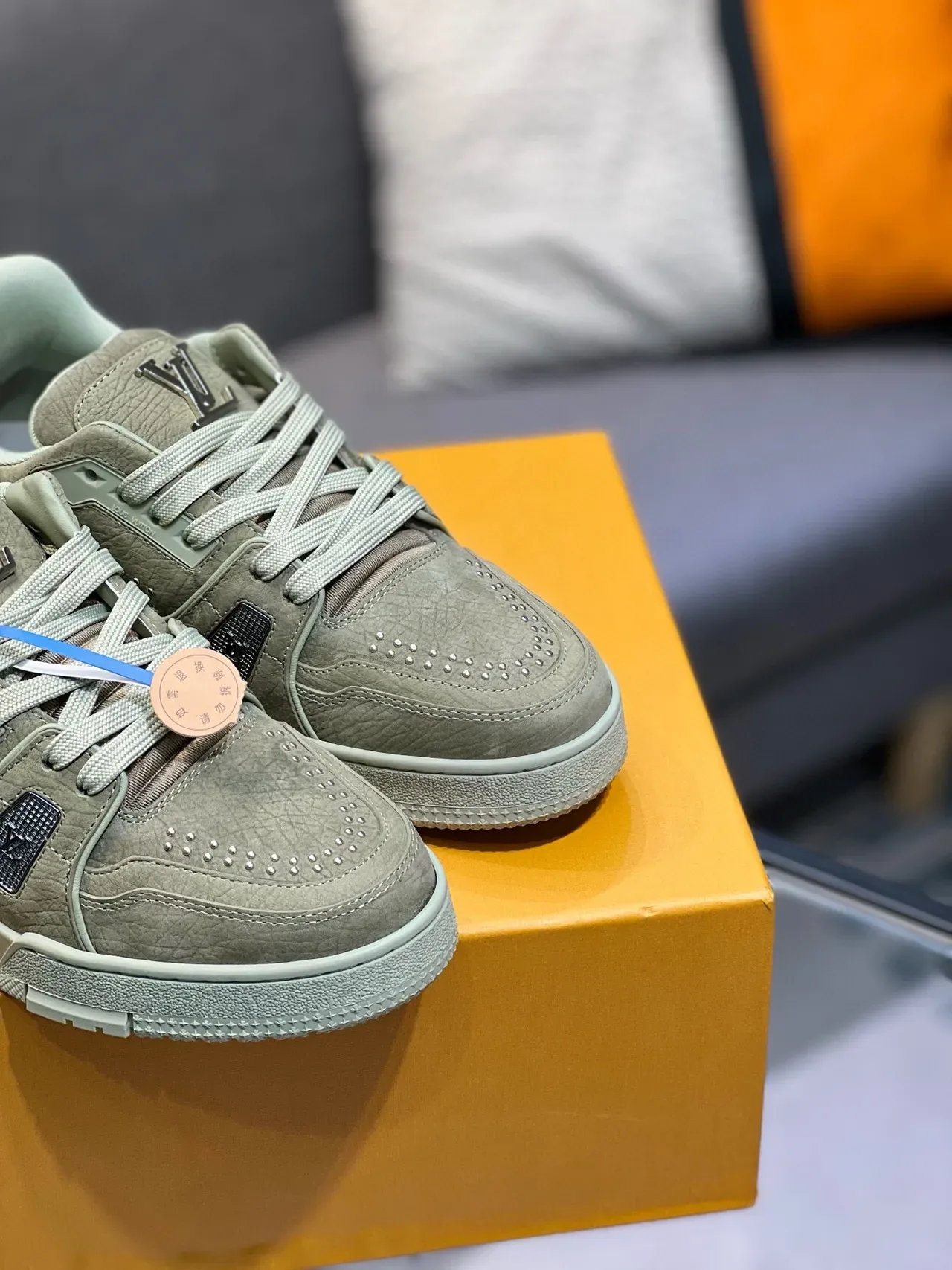Louis Vuitton LV Trainer Sage Green Lifestyle Sneakers 9