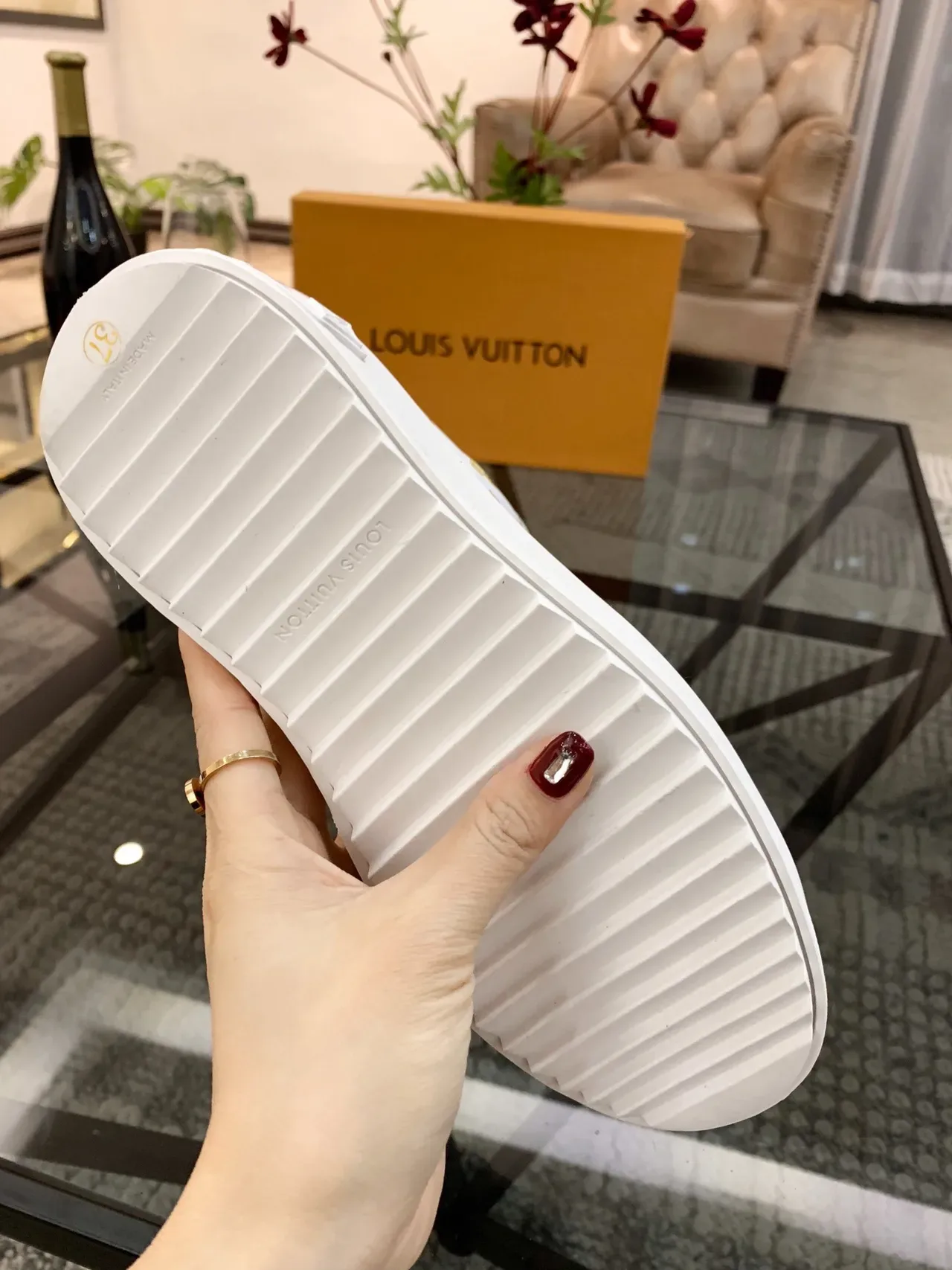 Louis Vuitton LV Trainer White and Gold Monogram Lifestyle Sneakers 5