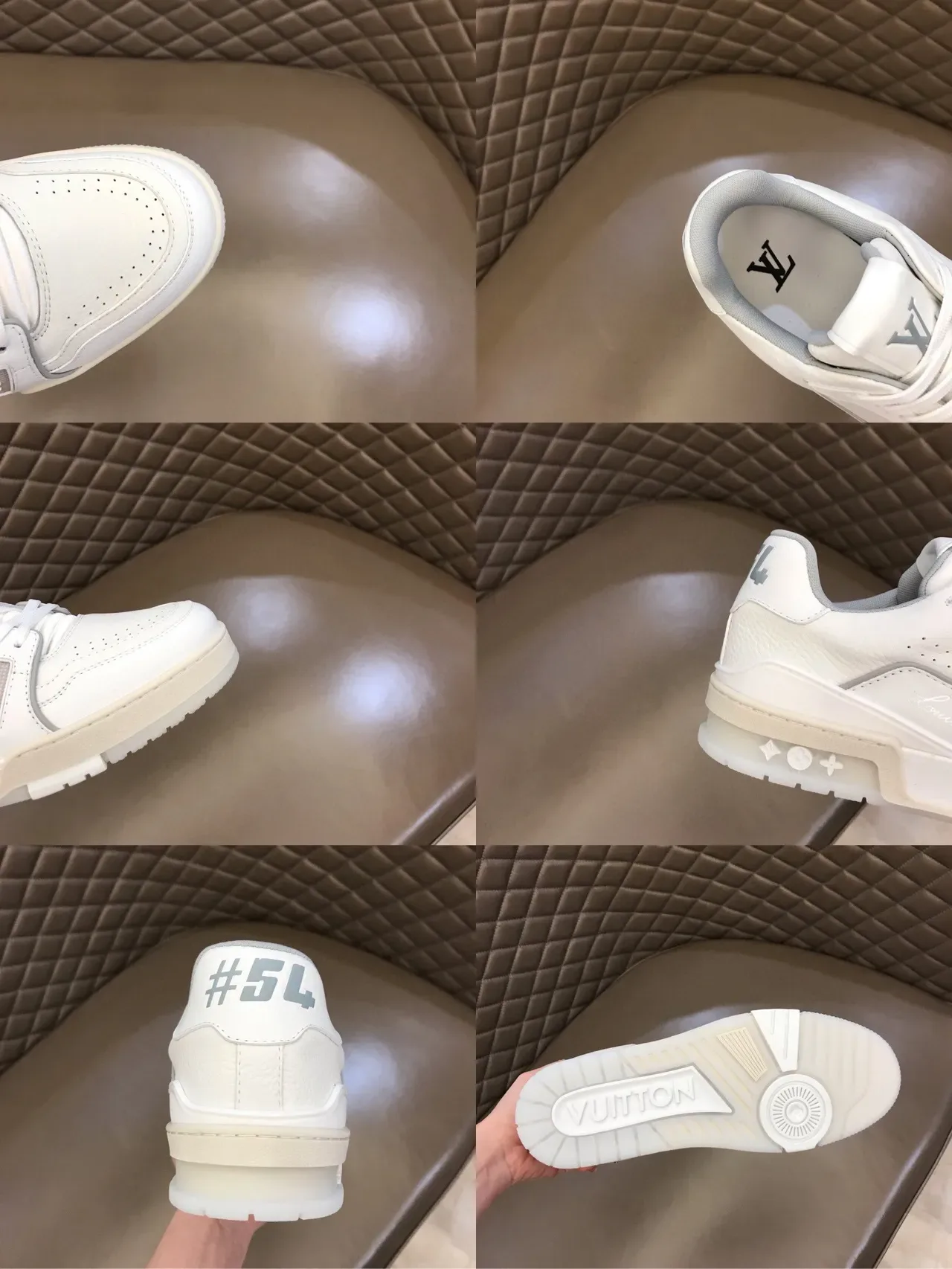 Louis Vuitton LV Trainer White Beige Leather Upper Chunky Platform Sole Lifestyle Sneakers 2