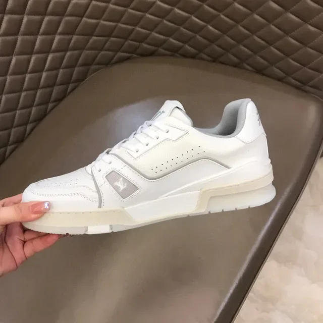 Louis Vuitton LV Trainer White Beige Leather Upper Chunky Platform Sole Lifestyle Sneakers 3