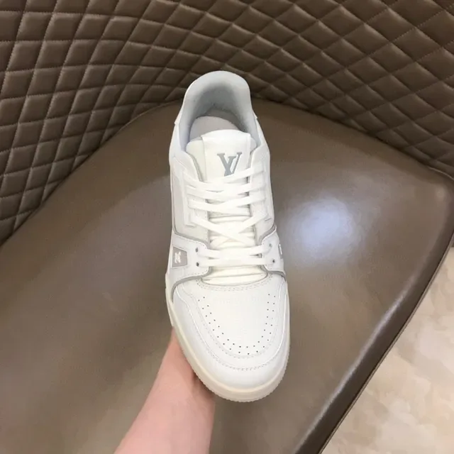 Louis Vuitton LV Trainer White Beige Leather Upper Chunky Platform Sole Lifestyle Sneakers 4