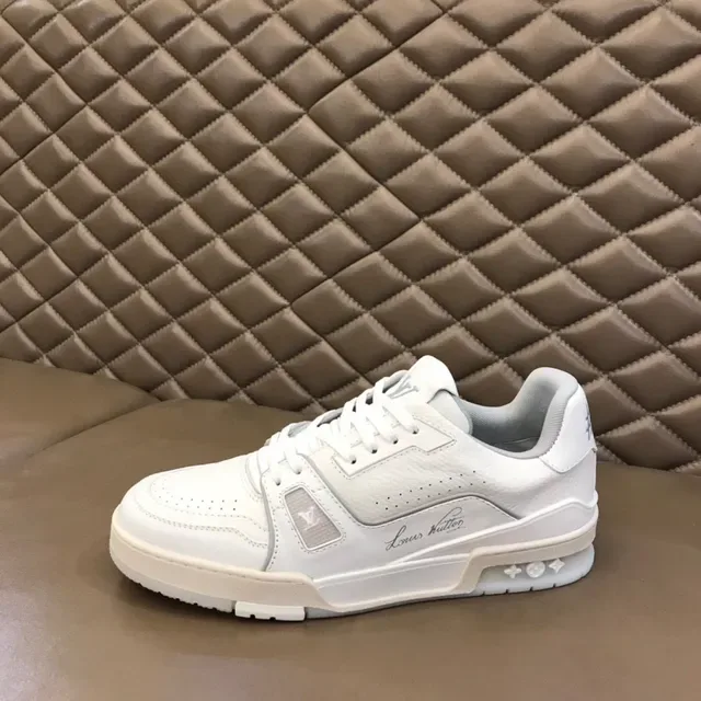 Louis Vuitton LV Trainer White Beige Leather Upper Chunky Platform Sole Lifestyle Sneakers 5