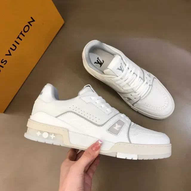 Louis Vuitton LV Trainer White Beige Leather Upper Chunky Platform Sole Lifestyle Sneakers 6