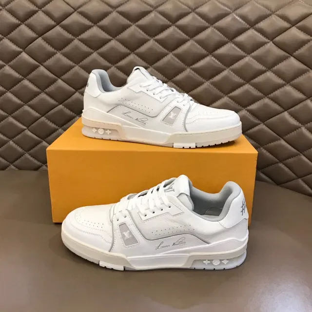 Louis Vuitton LV Trainer White Beige Leather Upper Chunky Platform Sole Lifestyle Sneakers 7