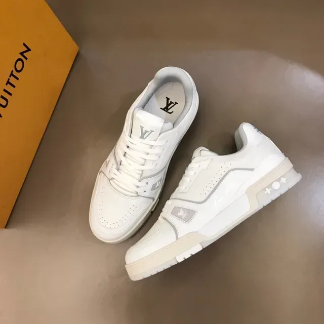Louis Vuitton LV Trainer White Beige Leather Upper Chunky Platform Sole Lifestyle Sneakers 8