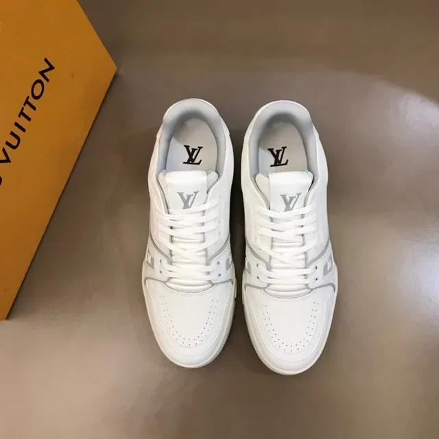 Louis Vuitton LV Trainer White Beige Leather Upper Chunky Platform Sole Lifestyle Sneakers 9