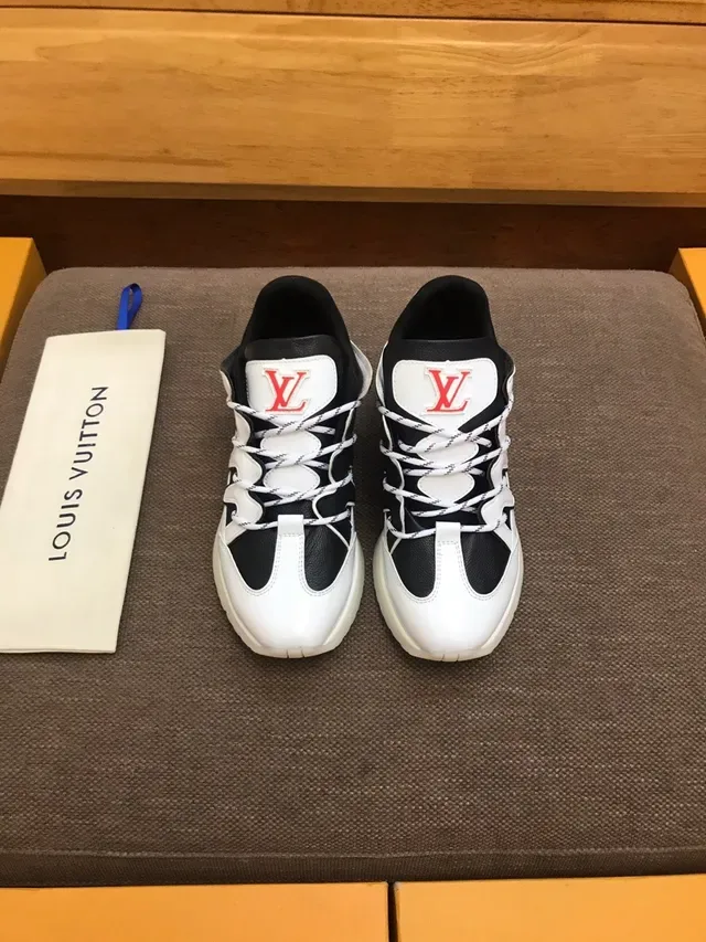 Louis Vuitton LV Trainer White Black Chunky Sole Layered Strap Overlays Lifestyle Sneakers 2