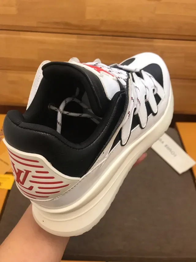 Louis Vuitton LV Trainer White Black Chunky Sole Layered Strap Overlays Lifestyle Sneakers 4