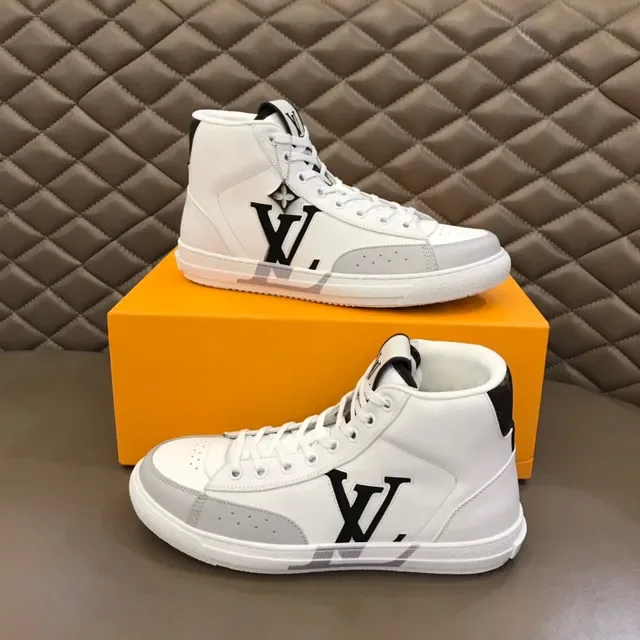 Louis Vuitton LV Trainer Chaussures Lifestyle Cuir Blancs Noirs Hautes 7