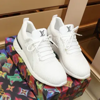 Louis Vuitton LV Trainer White Black Knit Mesh Upper Integrated Tongue Lifestyle Sneakers