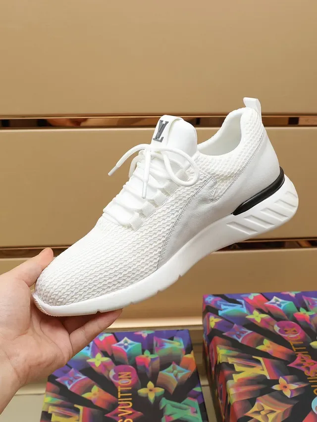 Louis Vuitton LV Trainer White Black Knit Mesh Upper Integrated Tongue Lifestyle Sneakers 2