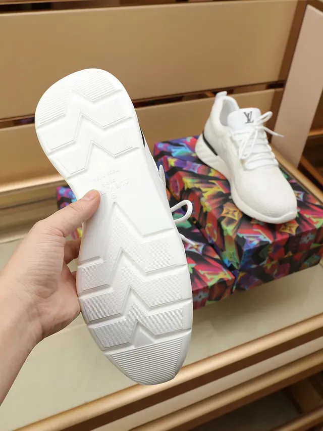 Louis Vuitton LV Trainer White Black Knit Mesh Upper Integrated Tongue Lifestyle Sneakers 3