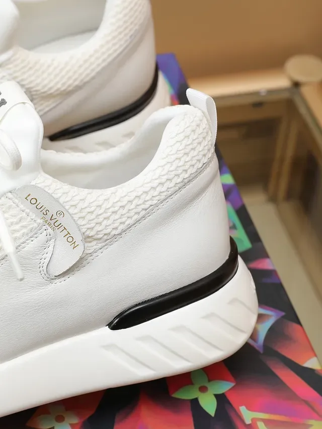 Louis Vuitton LV Trainer White Black Knit Mesh Upper Integrated Tongue Lifestyle Sneakers 5