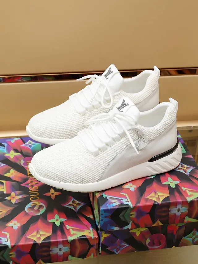 Louis Vuitton LV Trainer White Black Knit Mesh Upper Integrated Tongue Lifestyle Sneakers 6