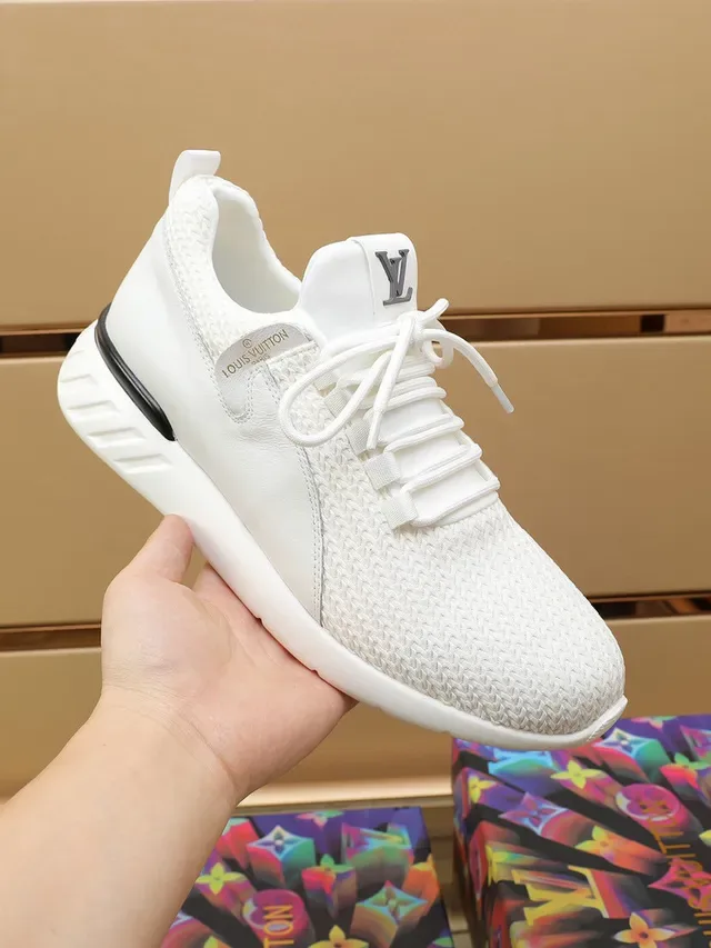 Louis Vuitton LV Trainer White Black Knit Mesh Upper Integrated Tongue Lifestyle Sneakers 7
