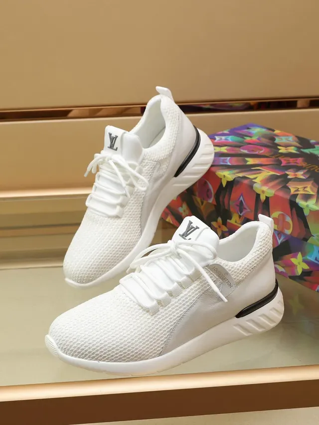 Louis Vuitton LV Trainer White Black Knit Mesh Upper Integrated Tongue Lifestyle Sneakers 8