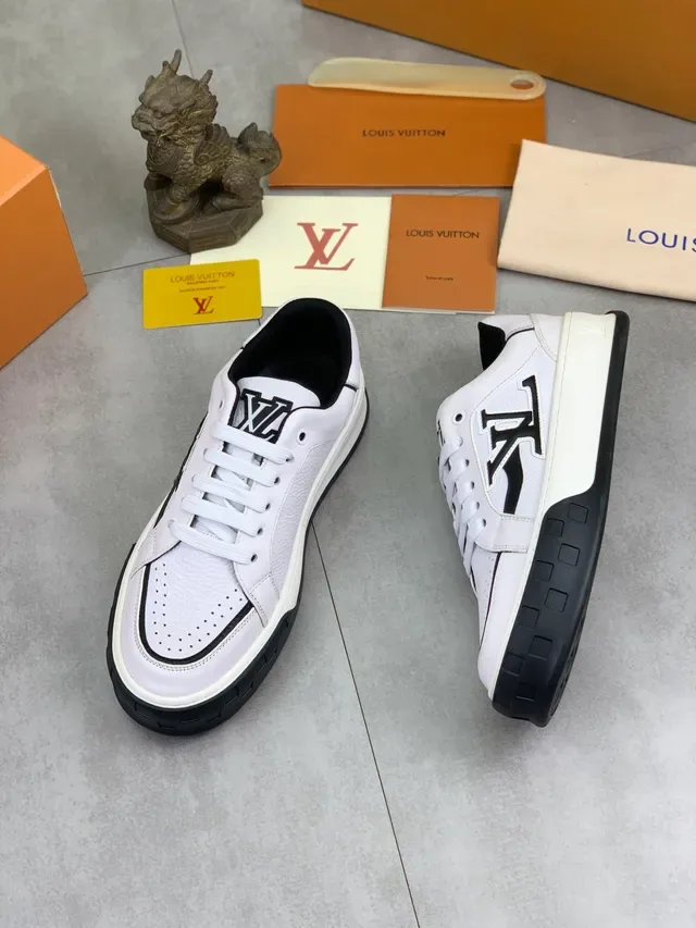 Louis Vuitton LV Trainer White Black Leather Monogram Logo Chunky Sneakers 5