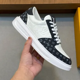 Louis Vuitton LV Trainer White Black Low-Top Monogram-Panelled Lifestyle Sneakers