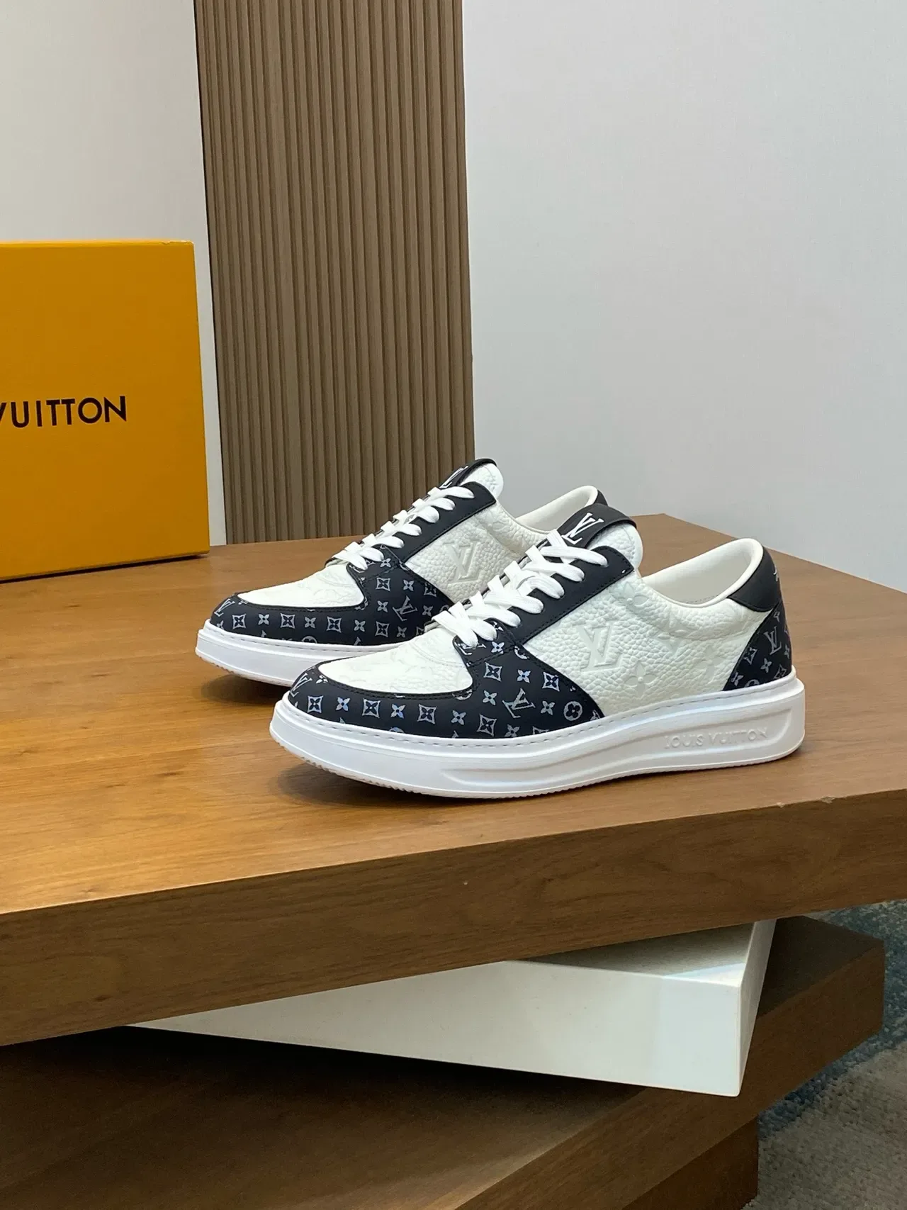 Louis Vuitton LV Trainer White Black Low-Top Monogram-Panelled Lifestyle Sneakers 4