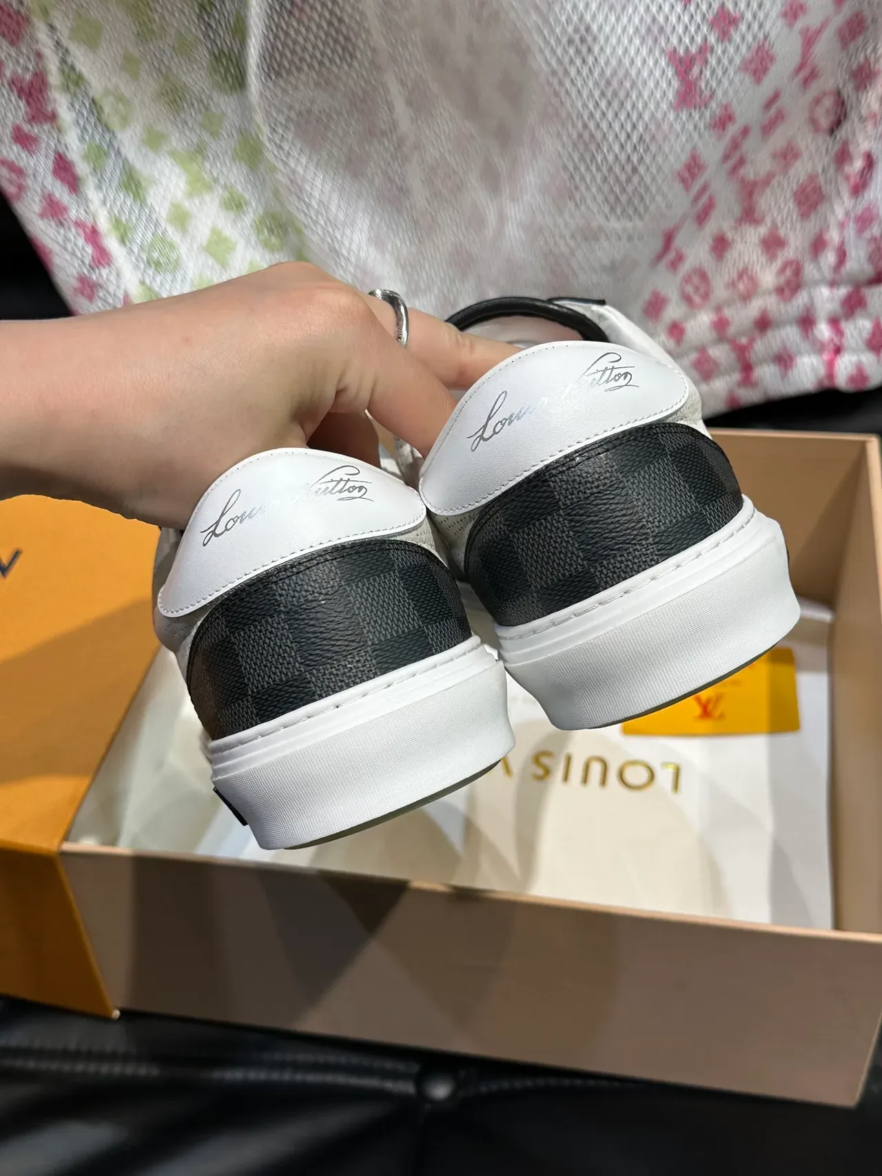 Louis Vuitton LV Trainer White Black Perforated Leather Color-Blocked Lifestyle Sneakers 3