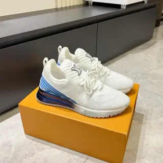 লুইস ভিটন LV Trainer সাদা নীল নিট আপার Monogram Hardware Lifestyle Sneakers