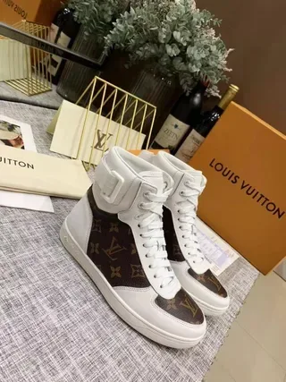 Louis Vuitton LV Trainer White Brown High-Top Monogram Canvas Lifestyle Sneakers 2