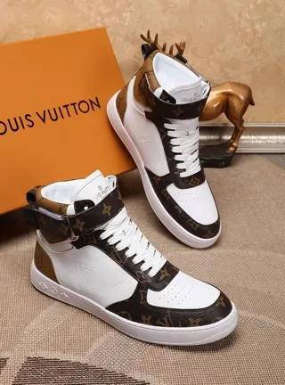 Louis Vuitton LV Trainer White Brown High-Top Monogram-Coated Leather Lifestyle Sneakers 3