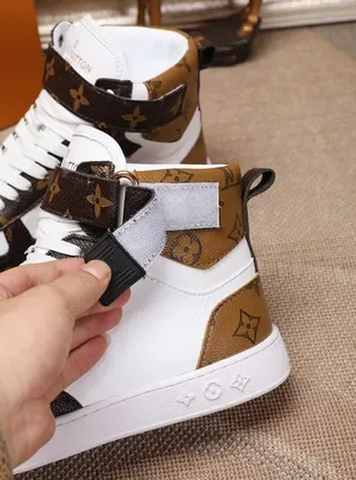 Louis Vuitton LV Trainer White Brown High-Top Monogram-Coated Leather Lifestyle Sneakers 5
