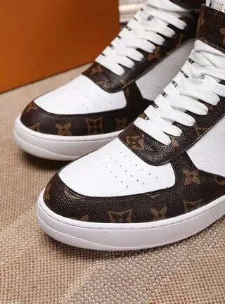 Louis Vuitton LV Trainer White Brown High-Top Monogram-Coated Leather Lifestyle Sneakers 7