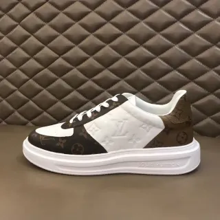 Louis Vuitton LV Trainer White Brown Monogram Canvas Embossed Leather Lifestyle Sneakers
