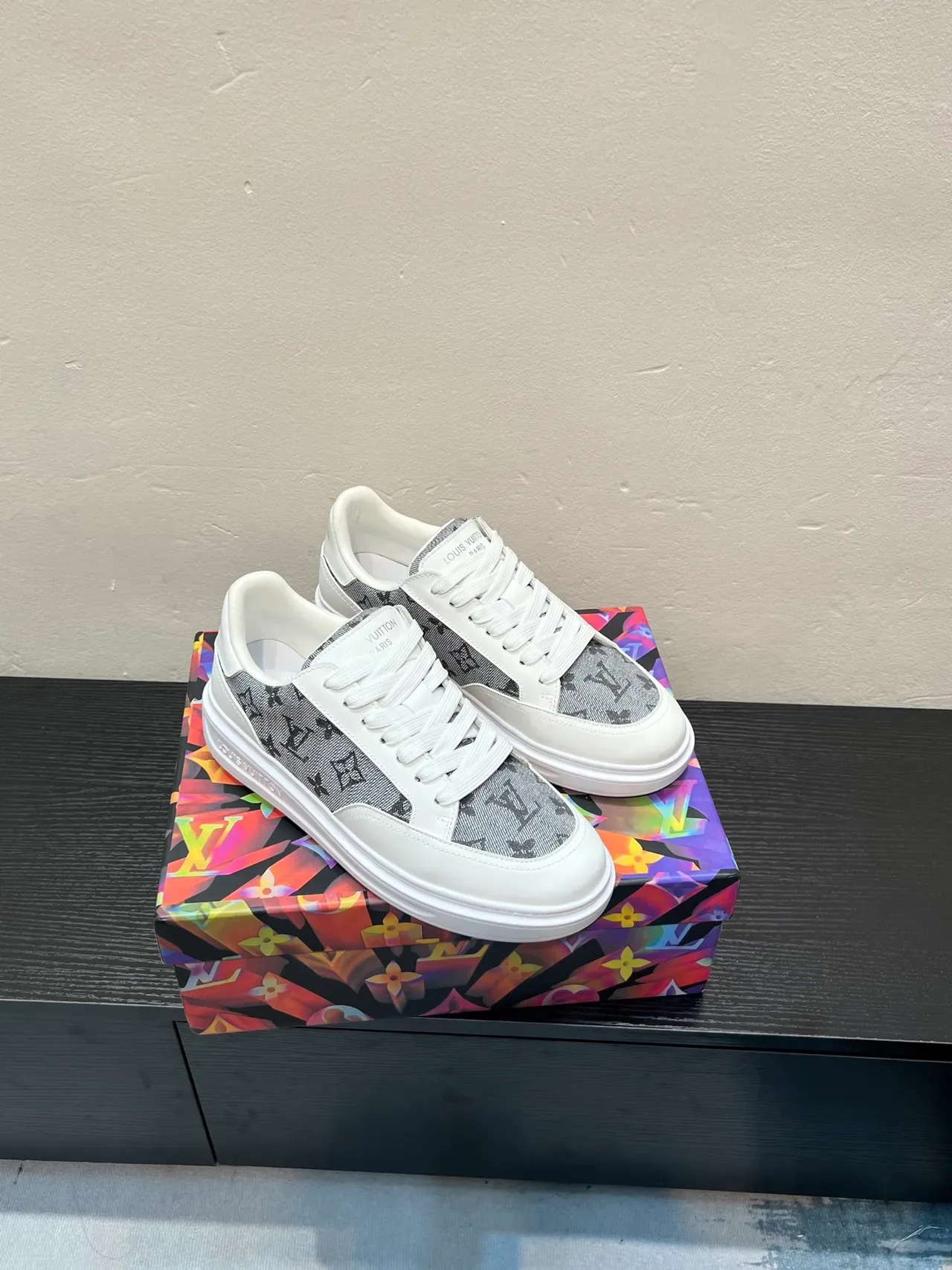 Louis Vuitton LV Trainer White Gray Low-Top Monogram Canvas Lifestyle Sneakers 4
