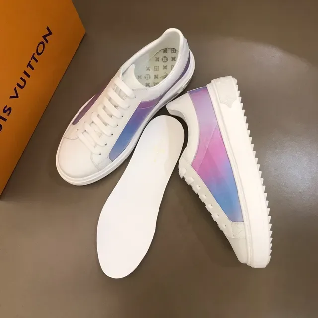 Louis Vuitton LV Trainer White Multicolor Leather Upper Iridescent Gradient Side Panel Lifestyle Sneakers 2