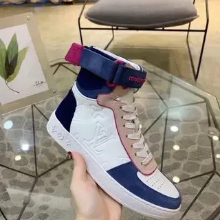 Louis Vuitton LV Trainer Zapatillas Lifestyle Blancas Marino de Tope Alto Color-Bloqueadas